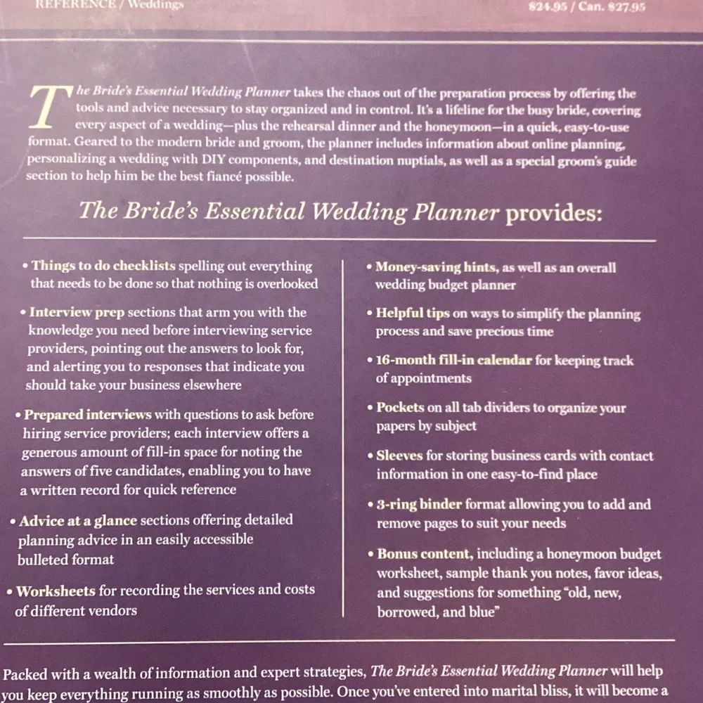 Purple Wedding Planner with Floral Design